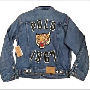 NWT Polo Ralph Lauren Tiger 1967 Patch Denim Barn Trucker Jacket Sz XL-XXL
